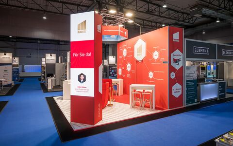 Fotograf & Messefotograf in Dortmund zur Messe DKM. Zu sehen ist der MARKEL Messestand aus dem Jahr 2023.